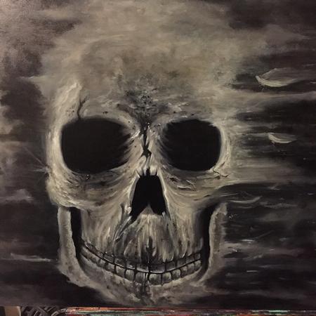 Chad Miskimon - Skull on masonite