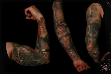 Tattoos - Mixed views, Chet Zars 5 and his logo , Frazetta signature - 58478