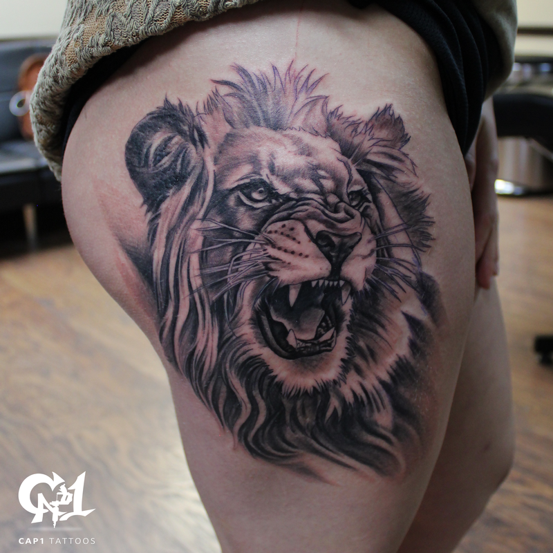 realistic lion tattoo by capone tattoonow realistic lion tattoo by capone tattoonow
