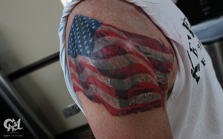 Capone - American Flag Tattoo
