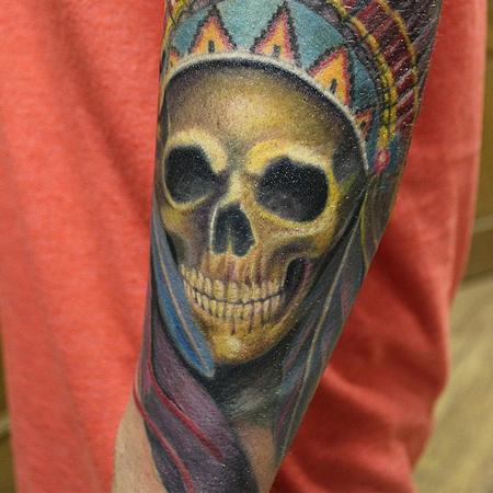 Tattoos - Native American Skull - 100267
