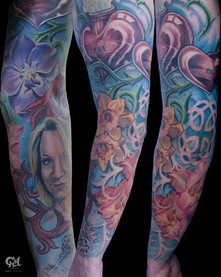 Tattoos - New School Tattoo Sleeve - 130058