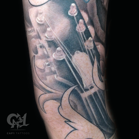Capone - Realistic Guitar Headstock Tattoo
