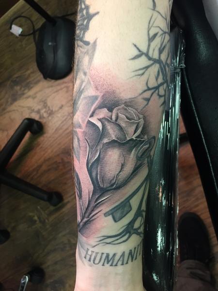 Capone - Small Black and Grey Rose Tattoos