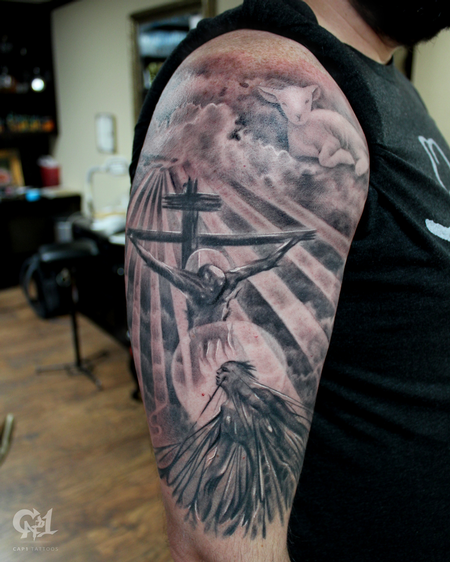 Capone - Jesus Saves Tattoo Sleeve