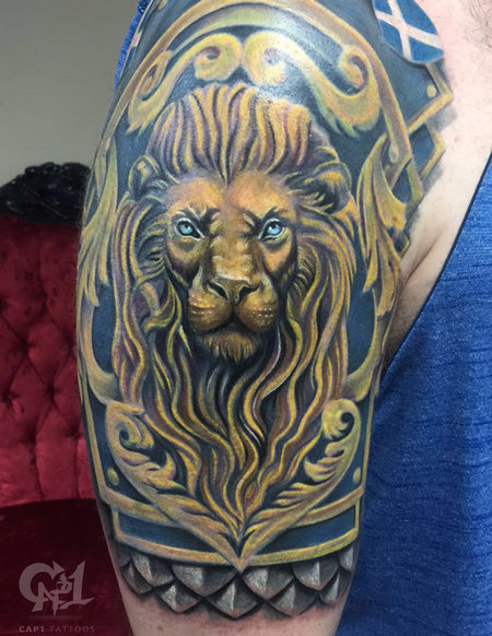 Capone - Lion Armor (Cover Up) Tattoo Sleeve