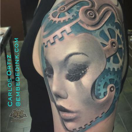 Tattoos - woman gears surreal portrait - 132144