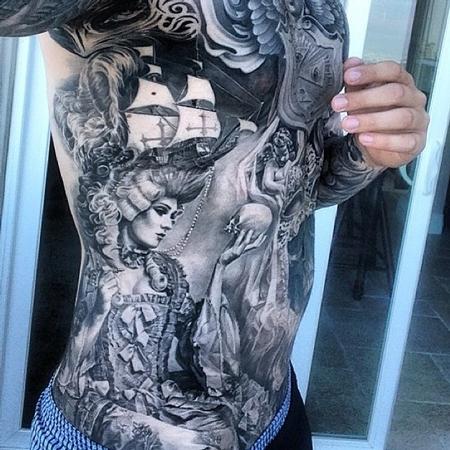 Tattoos - Carlos Torres Rib Tattoo - 92220