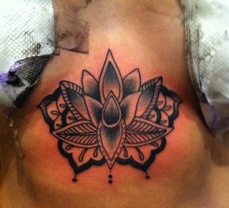 Tattoos - Lotus on diaphragm/chest - 98258