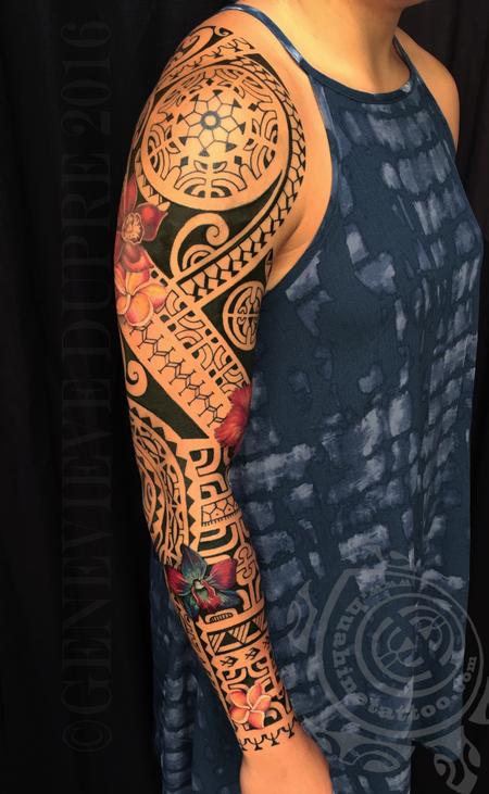 Tattoos - Marquesan floral sleeve - 128368