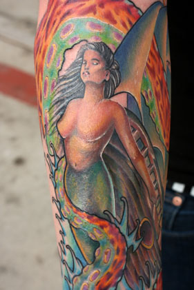 Art Junkies Tattoo Studio : Tattoos : Fantasy Mermaid : Mermaids final voyage Art Junkies Tattoo Studio : Tattoos : Fantasy Mermaid : Mermaids final voyage