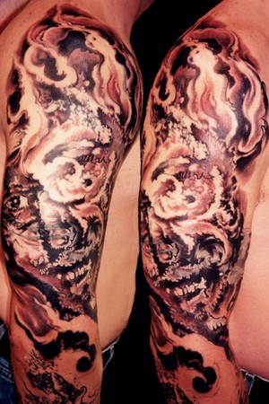 Chris Dingwell Abstract Arm Tattoo