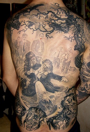 Looking for unique Chris Dingwell Tattoos Zombie back piece
