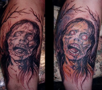 Cover Tattoos on Paradise Tattoo Gathering   Tattoos   Skull   Zombie Cover Up
