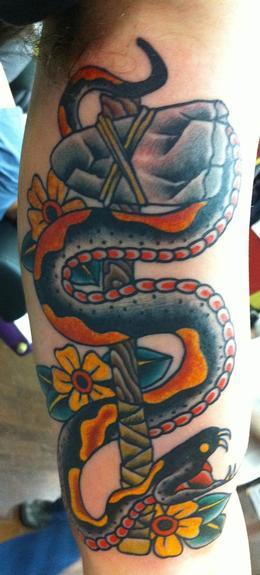 Looking for unique Chris Smith Tattoos Traditional snake tattoo