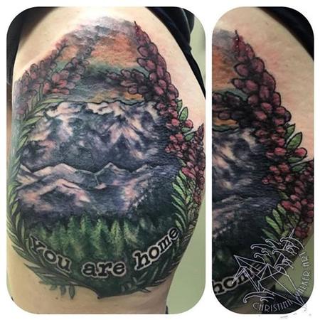 Tattoos - Outdoors themed thigh piece - 117373