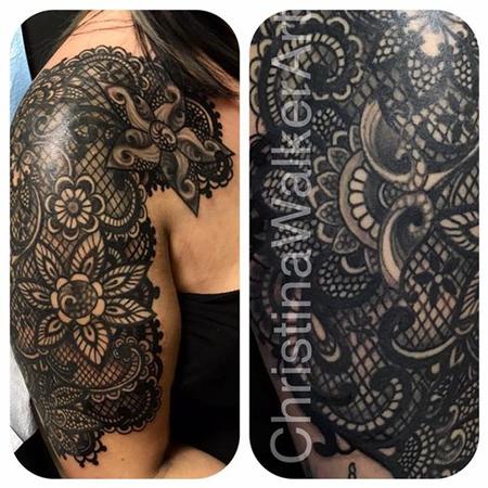 Tattoos - Lace Inspired Half Sleeve - 127738