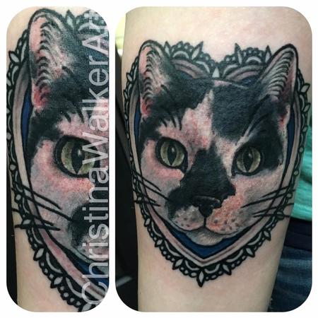 Tattoos - Cat Portrait in an ornate frame - 127728