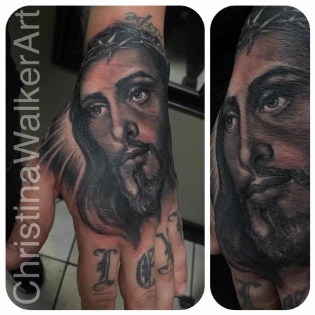 Tattoos - Jesus Hand Portrait - 129669