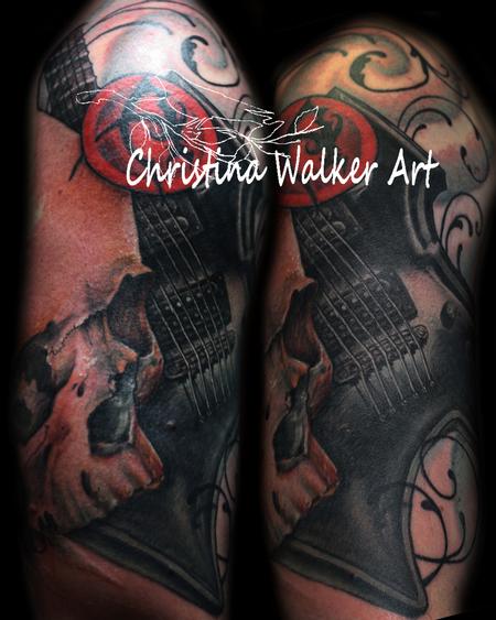 Christina Walker - Realistic Skull and Guitar