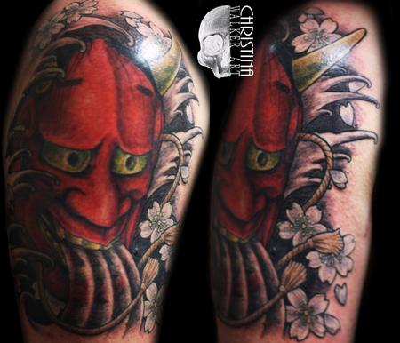 Christina Walker - Red Hannya half sleeve