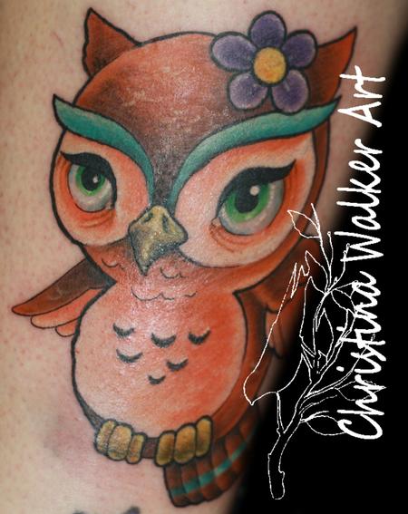 owl ankle tattoo