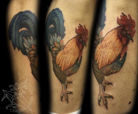 Tattoos - Rooster on the right, never lose a fight - 81006