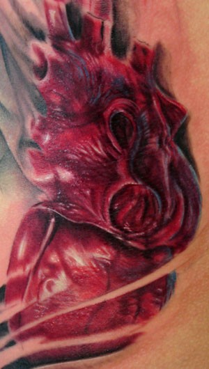 Human Heart color tattoo