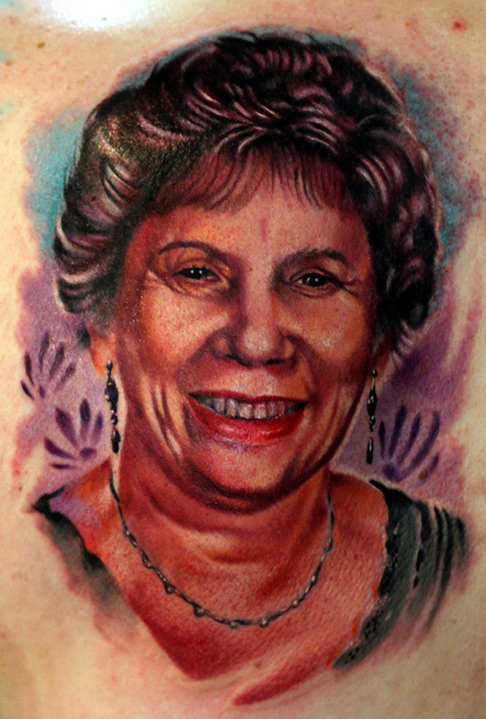 Cory Norris - Clients mother, freshly done still abit of blood comimg through