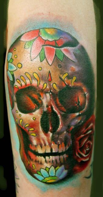 candy skull tattoo pictures. sugar skull tattoo images.