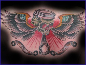 Skull and Piston Tattoos