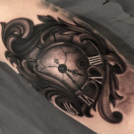 Eddie Zavala - Black and Grey Clock and Filigree