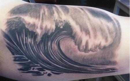 Wave Tattoos on Black And Grey Wave Tattoo   Tattoos