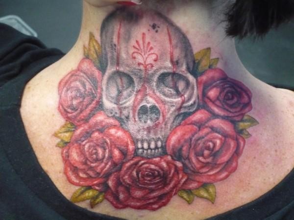 Looking for unique  Tattoos? Skull Neck Tattoo
