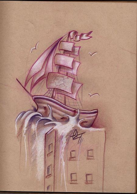 Tattoos - ship off sketch - 70626