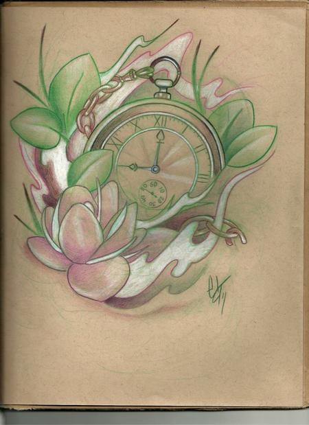 Tattoos - pocket watch sketch - 70627