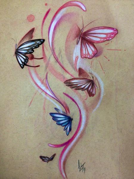 Tattoos - butterfly sketch - 70625