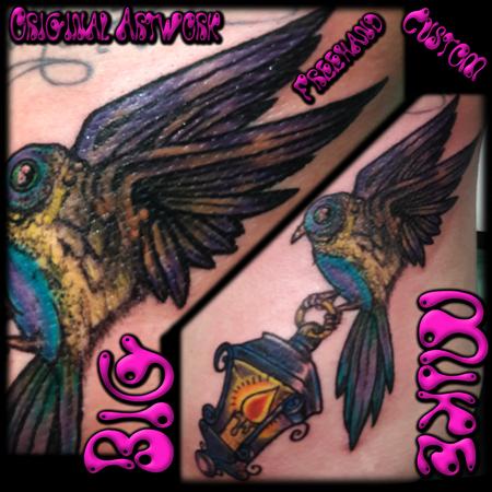 Big Mike - Custom Original Freehand Bird & Lantern