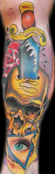 Tattoos - Damian Mills - Skull Tattoo