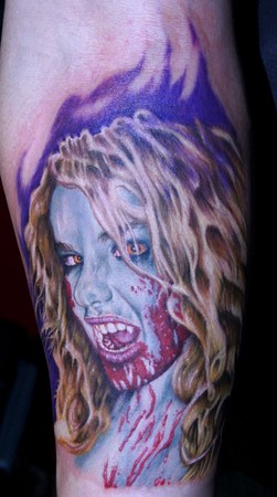 Tattoos - Dan Henk - My client got his girlfriend...as a bloodsucker...maybe this is a sign.