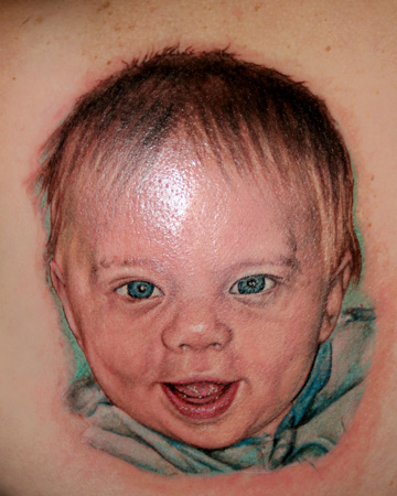 Portrait on Paradise Tattoo Gathering   Tattoos   Dan Henk   Baby Portrait