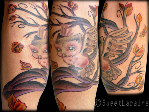 Tattoos - Nature Animal Wildlife tattoos - Tree Owl