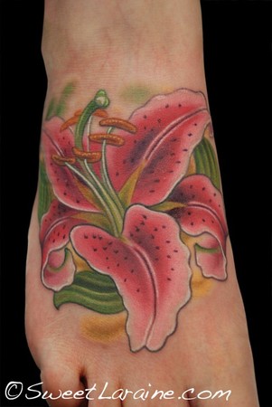 Sweet Tattoos on Paradise Tattoo Gathering   Tattoos   Sweet Laraine   Stargazer Lily