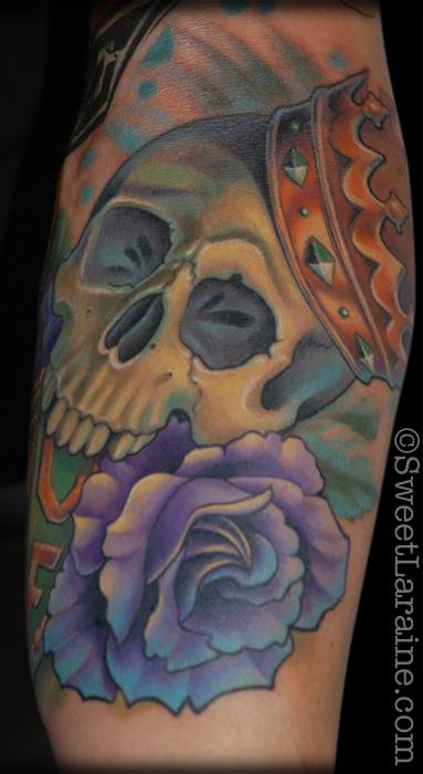 Skull forearm tattoo done on a really nice guy from Copenhagen Denmark