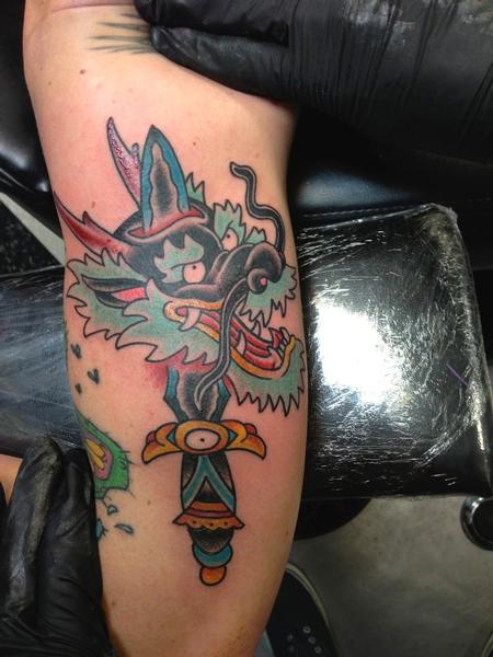 Tattoos - Dragon & Dagger - 75720