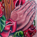 Tattoos - Praying Hands & Roses - 24938