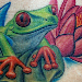 Tattoos - Tree Frog on Water Lily  - 30419