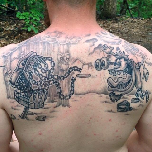 Disc Golf Back Piece by Jeremy Moore Tattoos