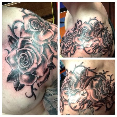 rose shoulder cap tattoo more information rose shoulder cap tattoo more information