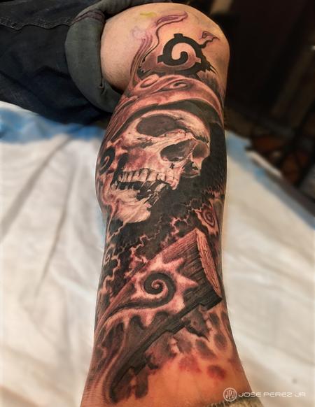 Tattoos - Aztec Warrior Skull - 125211